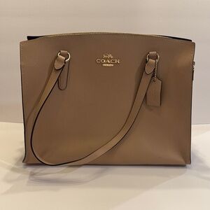 Coach Beige Leather Tote Bag